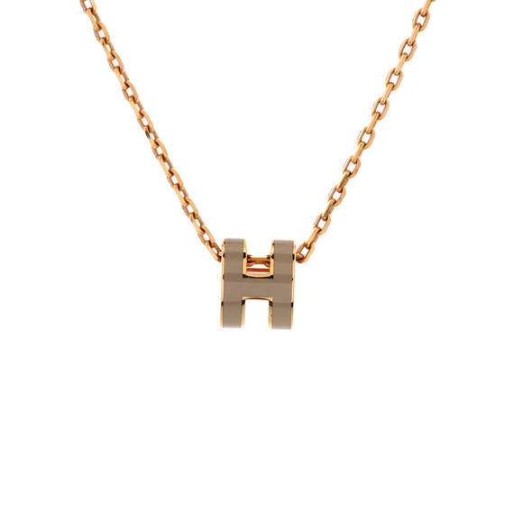 Hermes Mini Pop H Pendant Chain Necklace Metal and Enamel - Picture 1 of 3